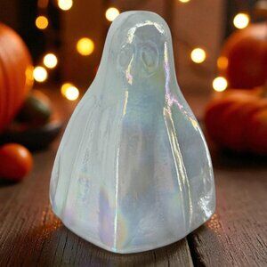 Halloween Iridescent Milky Glass? Phantom Hollow Ghost 7" Figurine Decor NEW